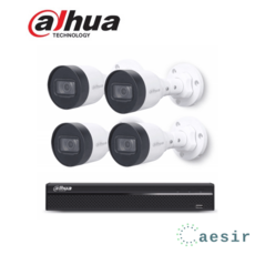 다후아 IP NVR1104HS-P-S3/H NVR 1대+IPC-HFW1260T-S6(3.6mm) 4대 200만화소 뷸렛카메라 4대 CCTV 패키지, 1TB