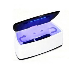 전문 네일 툴 살균기 박스 1L 대용량 USB 휴대용 클리닝 케이스 홈 살롱 매니큐어 도구 주얼리 휴대폰 및 안경 살균용(화이트), 전문 네일 툴 살균기 박스, 1L 대용량 USB 휴대용