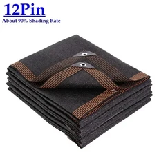 블랙 HDPE 차양막 차단 식물 정원 30 수영장 온실 덮개 차광 다육 자외선 90, 1x2m, 12Pin
