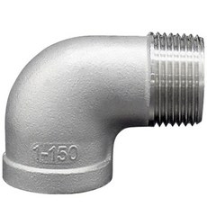[ 1184739 ] 아구티아 304 스테인리스 스틸 90도 엘보 피팅 - NPT 수-암 파이프 커넥터 물 및 공기 시스템용 (1팩) (1.9cm(3/4인치)), 1개