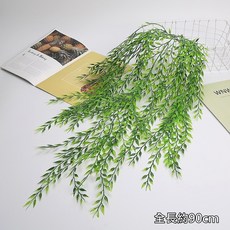 仿真淚雨藤/仿真綠柳/仿真藤蔓/仿真吊蘭多肉情人淚/仿真情人淚/佛珠/仿真壁掛植物/仿真植物/擬真花/仿真花, 1個, 加密款5叉綠柳(深綠), 深綠