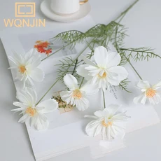 1PCGesang 꽃 시뮬레이션 몰려 국화 카모마일 장식 거실, 02 white