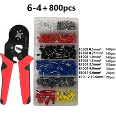 페룰 슬리브 터미널 크림핑 도구 미니 전기 플라이어 HSC8 6-4/6-6(0.25-10mm²/0.25-6mm²) 와이어 연결, 1개, 01 6-4A  800pcs