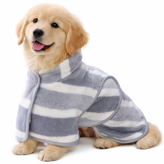 로로포우 대형견 목욕 가운 샤워 타올, 1개, 라이트 그레이