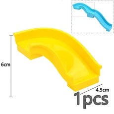 Duploes 대형 벽돌 크리 에이 티브 스윙 Ladde 시소 장난감 큰 빌딩 블록 놀이터 부품 풍선 슬라이드 계단, 04 Yellow Slide-Right