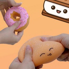 푸드말랑이 햄버거도넛 스퀴시 촉감놀이 완구, 1개, 상세페이지 참조