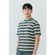 잠뱅이 26SS 남성 스트라이프 스몰 와펜 세미오버핏 반팔 티셔츠 AQ2WTS402-GR 717430