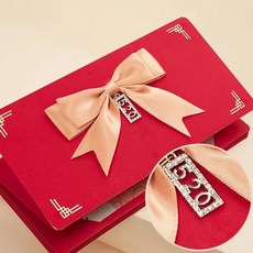 新年摺疊紅包袋 2026馬年春節/聖誕節/520生日/結婚創意紅包袋, 1個, 520（吊牌）,5卡位（放500/211元）