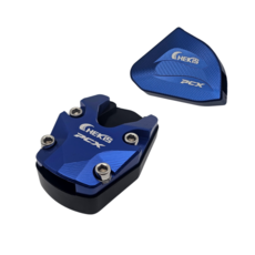 CHEKIS PCX 사이드스탠드클립 날개클립 세트 왕발 PCX로고각인 사이드스탠드 전년식호환, 블루, 1세트