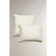 zara 자라 프린트 베개 커버 - 스크래치 화이트, 50 x 75 cm