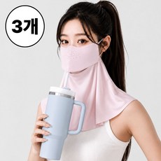 썬킵 여성 오픈형 자외선차단 쿨 골프 마스크 1+1+1, 핑크, 3개