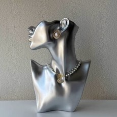 목걸이 반지 마네킹 쥬얼리 손 귀걸이 진열대, 1개, 실버 반측면 높이 28cm