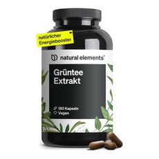 내추럴엘리먼츠 그린티 녹차 추출물 1998mg 비건 캡슐 natural elements Green Tea Extract Vegan, 1개, 180정