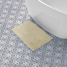 Laura Ashley 버터 셔닐 욕실 러그 흡수성 섀기 욕실 매트 욕조 및 싱크대용 미끄럼 방지 플러시 카펫 러그 - (43.2 x 61cm(17 x 24인치)) 블러쉬, 1'8" x 2'10" (Rectangular), Yellow