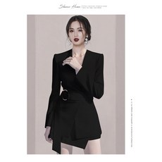 여자정장 브이넥 정장세트 비즈니스의류 제품 하객룩 벨트 세트 스커트