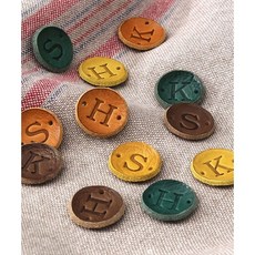 퀼트스타 [니들홀릭] 빈티지 이니셜 워싱 통가죽라벨_12종, H 딥브라운, 1개