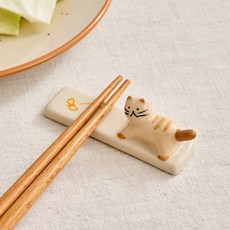모던하우스 [린넨] 우리집뚱냥이 입체수저받침 치즈냥 NK2326055, 1개