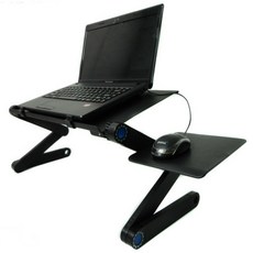 365Lifestyle 각도 높이 조절 쿨링홈 노트북 거치대 베드 거실 트레이 휴대용 접이식 테이블, 블랙(대), 1세트