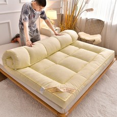 두꺼운 매트리스 다다미 싱글 더블 항균 항진드기 매트리스, 두께 10cm) 베이지