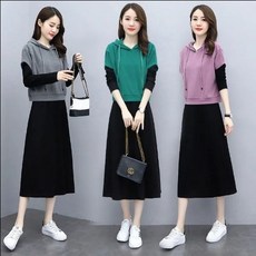 S-5XL 大尺碼 大尺碼套裝 兩件套 韓版套裝 超大尺碼運動套裝女新款春裝寬鬆韓版連帽兩件套