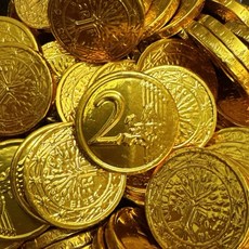 【粿女兒商行】 現貨 小/中/大金幣可可 撲克牌 麻將可可 小元寶 金條 五福可可 巧克力 奶素 金幣巧克力 甜食, 1個, 中金幣可可（直徑約3.5公分）, 金色