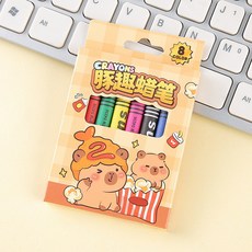 豚趣蠟筆 兒童塗鴉美術文具, 1個, 8色