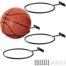 LALAOKS 4팩 15.2cm(6인치) 농구 홀더 벽 마운트 농구 축구공 배구 축구 럭비용, 6in/4Pack