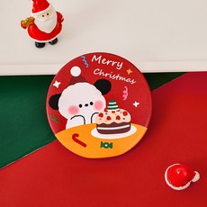 台灣現貨 聖誕卡通小圓鏡 造型小鏡子 聖誕造型 聖誕小物 聖誕禮物 交換禮物, 1個, 大白狗