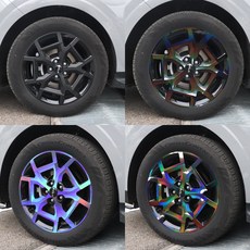 [비브랜드] 피그파인더 19인치 휠마스크 포인트 차꾸미기 스크래치커버 기스방지 랩핑 튜닝 차량용품 더뉴카니발 페이스리프트 호환, 프리즘홀로그램(한대분), 1개