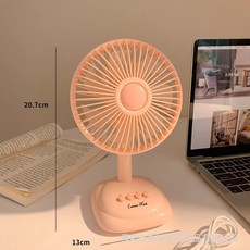 DFMEI 復古桌面臺式小風扇辦公室桌上靜音usb充電扇帶夜燈學生宿舍新款, 如圖, 復古桌面風扇粉色