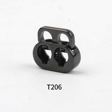 O T206金屬彈簧扣服裝下襬調節扣，衛衣外套帽繩鬆緊調節配件，精選耐用材質，4.5mm規格, 槍黑色【6個】, 1個