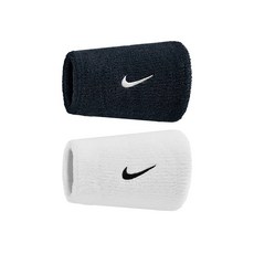 나이키 스우시 더블와이드 손목밴드, 블랙화이트, 2개