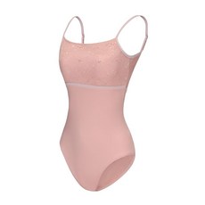 ModLatBal 여성용 캐미솔 발레 댄스 레오타드 성인용 체조 바디수트 조절 가능한 스트랩 포함 베이지/레이스 260393, 핑크/레이스_라지