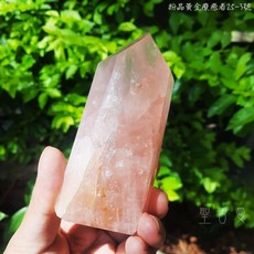 土桑精品：粉晶黃金療癒者25-3號 巴西 晶柱/風水石 喜悅 基督意識 平衡陰陽 疏通堵塞能量
