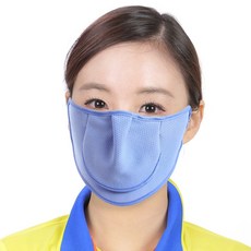 [티오]숨쉬기 편한 구리 2단 자외선 차단 마스크 MJ483F 등산 골프 레저 스포츠, free, 블루, 1개