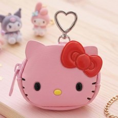 헬로키티 페이스 컬러풀 미니파우치 핑크 동전지갑 파우치 하트 키링 어린이 선물용