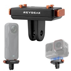 REYGEAK Insta360 X5/Ace Pro/Ace Pro 2용 마그네틱 퀵 릴리즈 마운트 X4 에어 어댑터 베이스 액세서리용 듀얼 클로 포함1팩 224525, One Pack
