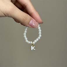 팝마트 4세대 미니 라부부 내마음속 비밀번호 시리즈 알파벳 펄 목걸이 26 글자 진주 인형 액세서리, 4세대 미니 라부 천에 적합합니다, K 레터 펄 목걸이