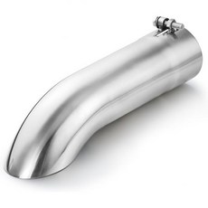 LCGP 3인치 인렛 턴 다운 배기 팁 내부 직경 길이 12인치 스테인리스 스틸 파이프, 3 Inch, Silver