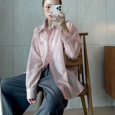 자체제작 오버핏 텐셀 빅사이즈 셔츠 오간자 가을 간절기 블라우스 5color