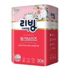 [삼정펄프] 리빙 핑크브리즈 천연펄프 3겹 27M 화장지(향) 30롤, 1개