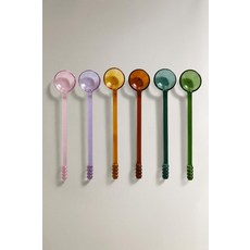 자라 zara 보로실리케이트 글라스 멀티 컬러 스푼 세트 (6개 세트) - 녹색112165, 단일 사이즈