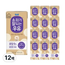 매일유업 소화가 잘되는 우유 5곡 미숫가루, 190ml, 12개