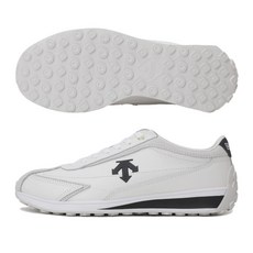 데상트 크론 레이서 레트로 로우탑 스니커즈 남녀공용 화이트 블랙 SQ313LCR71-BKWH