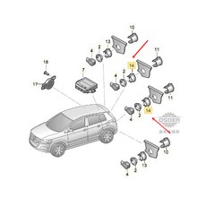 奧斯德 VAG 福斯 TIGUAN 08-18年 倒車雷達固定座 (5N0919491E 5N0919503E) 德國原廠, 1個, 14號內側
