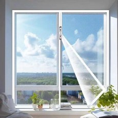 흰색 사용자 정의 크기 모기 방지 창 지퍼 화면 자체 접착 메쉬 모기장 보이지 않는 투명, width 140cm, 1개