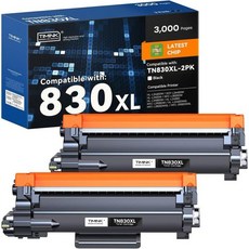 TN830XL 토너 카트리지 교체용 브라더 TN830 XL HLL2460DW DCPL2640DW HLL2480DW HLL2400D HLL2405W 프린터용 2개 세트 고용량