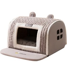 Honey!寵物窩 柔軟舒適 可拆洗設計 防滑保暖 寬敞空間, 賈斯灰小熊, 1個