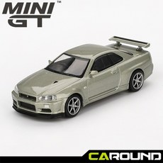 미니지티(1003) 1:64 닛산 스카이라인 GT-R (R34) V-Spec II 뉘르 - 밀레니엄 제이드, 1개, 1003