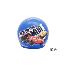 L2來來EVO閃電麥坤Cars 95兒童安全帽，四分之三罩，輕巧透氣，可愛造型，守護孩童騎乘安全, 藍, 1個